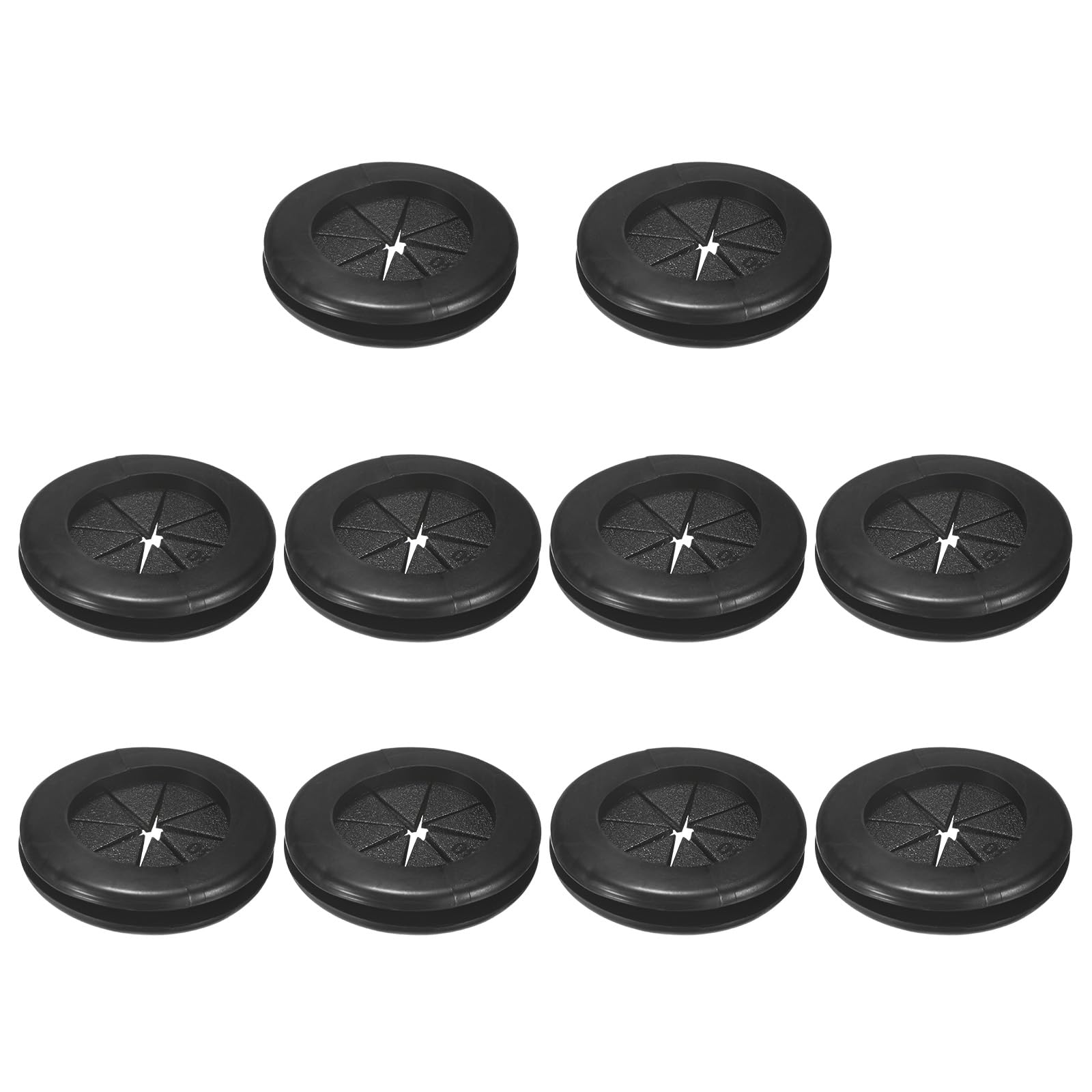 M METERXITY 10-Pack Rubber Grommets for Wiring 30mm Desk Grommet Black