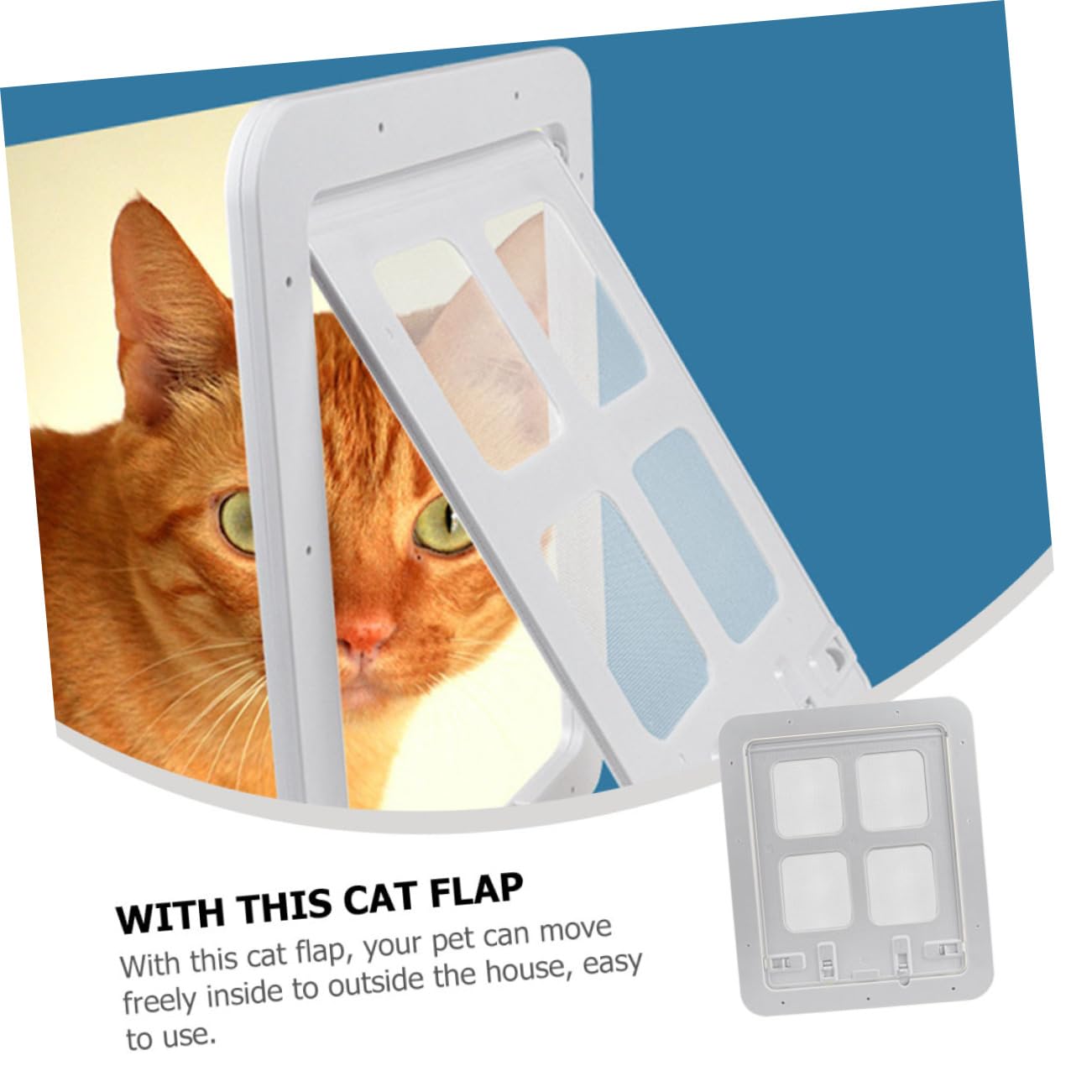 Chatière pour Chien et Chat en PC et Nylon, Blanche | Volet de Remplacement, Circulation D’air Pratique, Entrée et Sortie Faciles pour Animaux