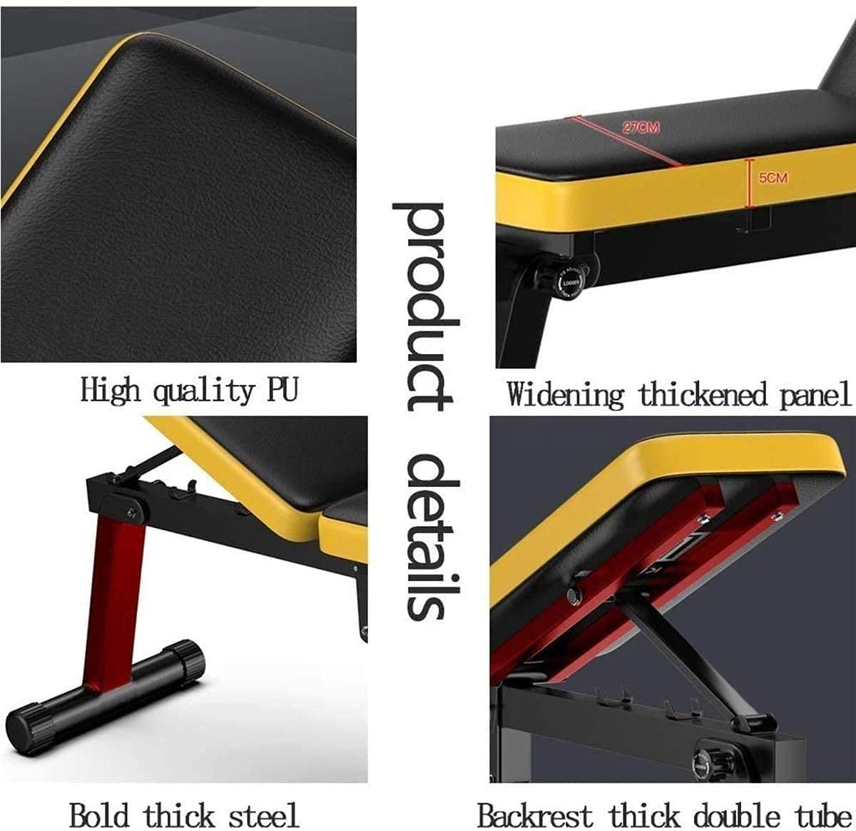 Amazon | ダンベル ウェイトベンチ、3段階の高さ調節可能な傾斜シット