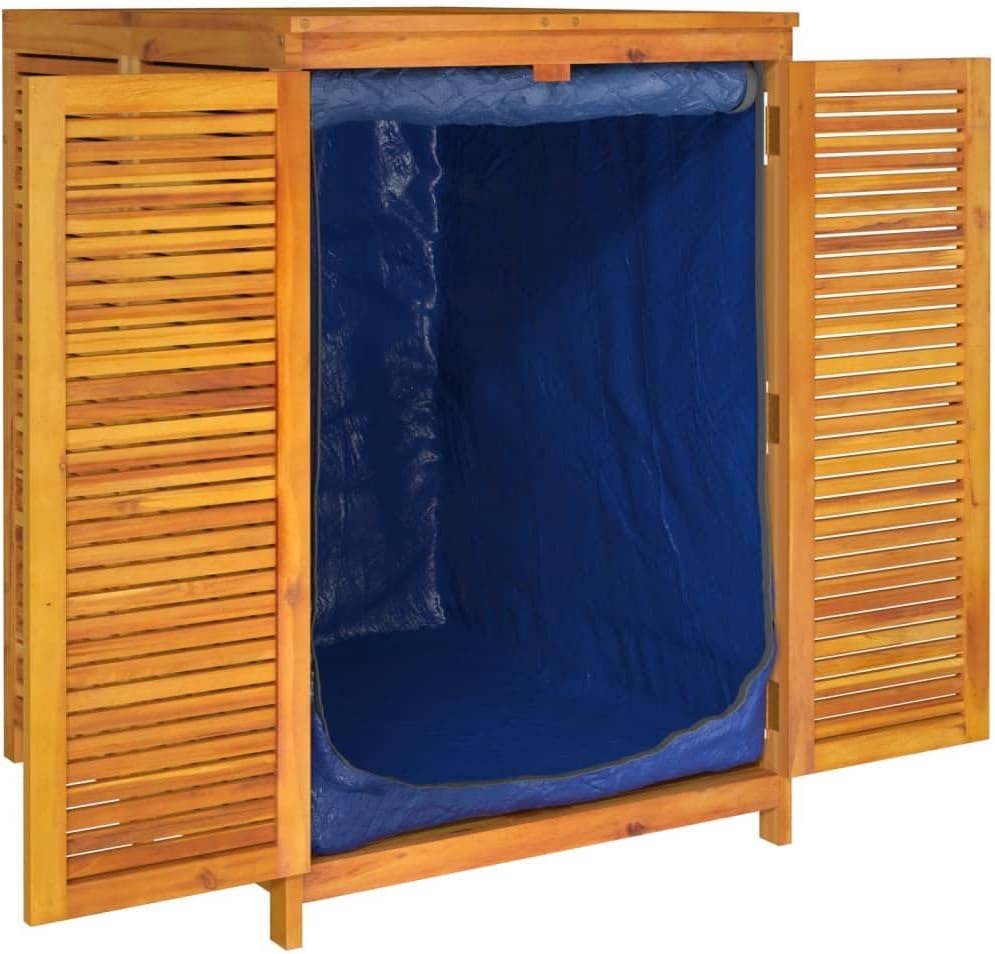 Patio Storage Box 27.6"x34.3"x40.9" Solid Wood Acacia,Acacia Wood Patio Storage Box Weather Resistant Organizer for Outdoor Cushions, Pillows, and Blankets Storage Boxes, Patio Furniture