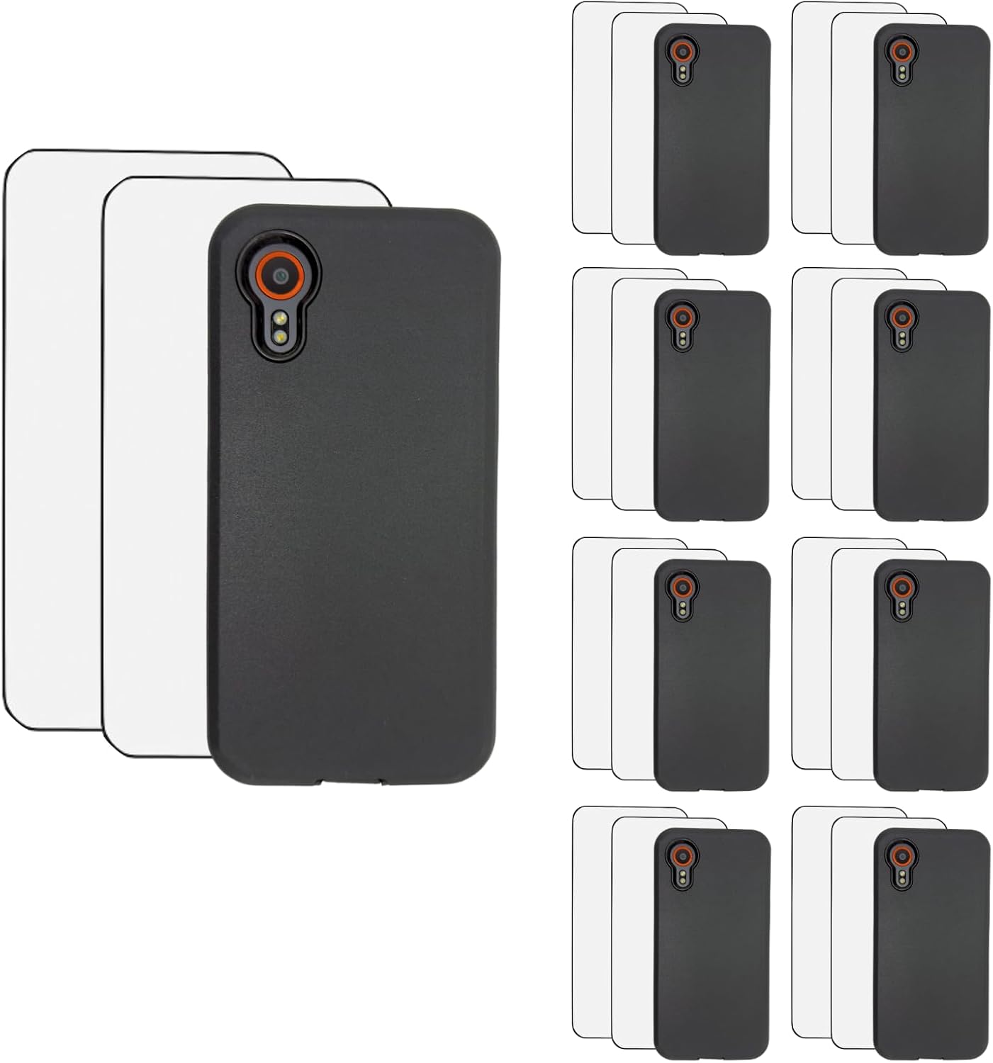 Rugged Case for Samsung Galaxy XCover 7 (NOT Pro), 3-Layer Shockproof – with Belt Clip Holster or No Holster (Supports XCover Key), 1-Pack / 10-Pack (10-Pack Case + No Holster (Supports XCover Key))