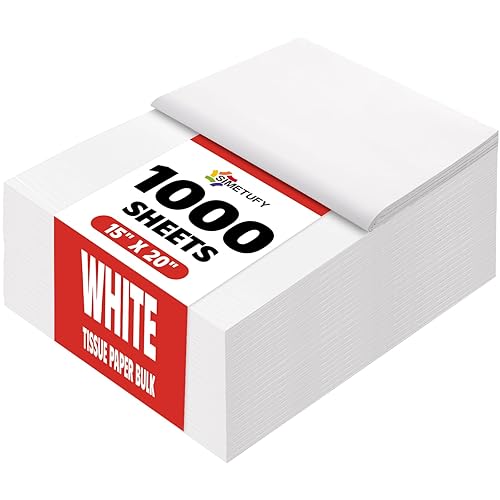 Simetufy 1000 Sheets White Tissue Paper Bulk, 15x 20 Packing