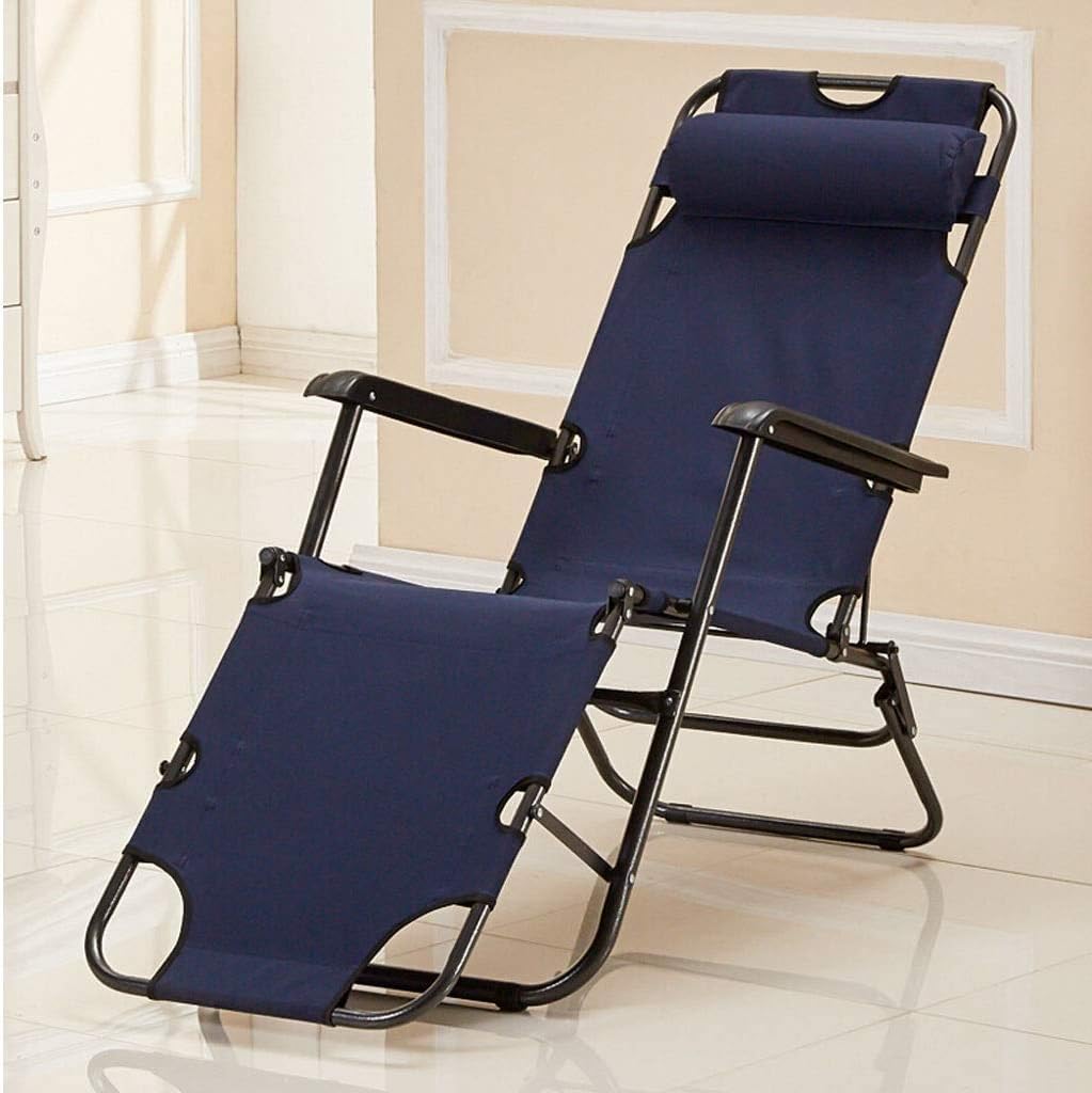 Sun Lounger Garden Chairs Foldable Deck Chair Patio Reclining Chairs, Outdoor Garden No Noise Interference Nap Portable Home Recliner Lazy Beach Sofa Single Foldable Bed