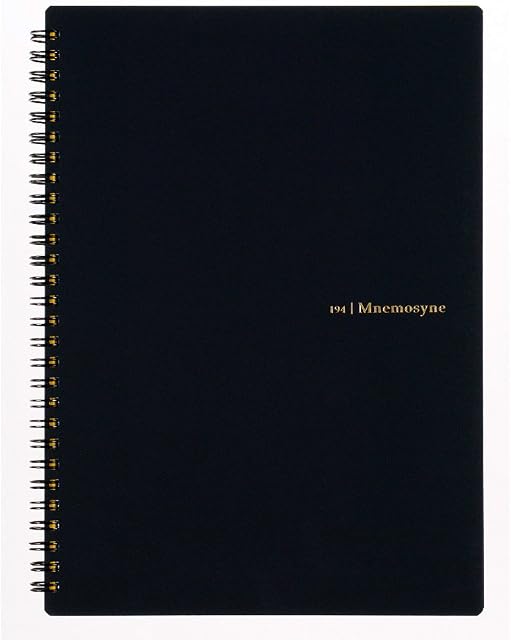 Maruman Mnemosyne Notebook 9.92 x 7.05 Inches (B5), 7mm Ruled 30-line, 80 Sheets (N194A), Black