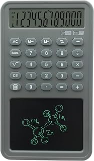 yeacher Calculadora Calculadora de mesa com tela de escrita LCD de 12 dígitos Tela de LCD de 3,5 polegadas com botão de apagamento de caneta Design fino e leve para alunos Diários e reuniões básicas de