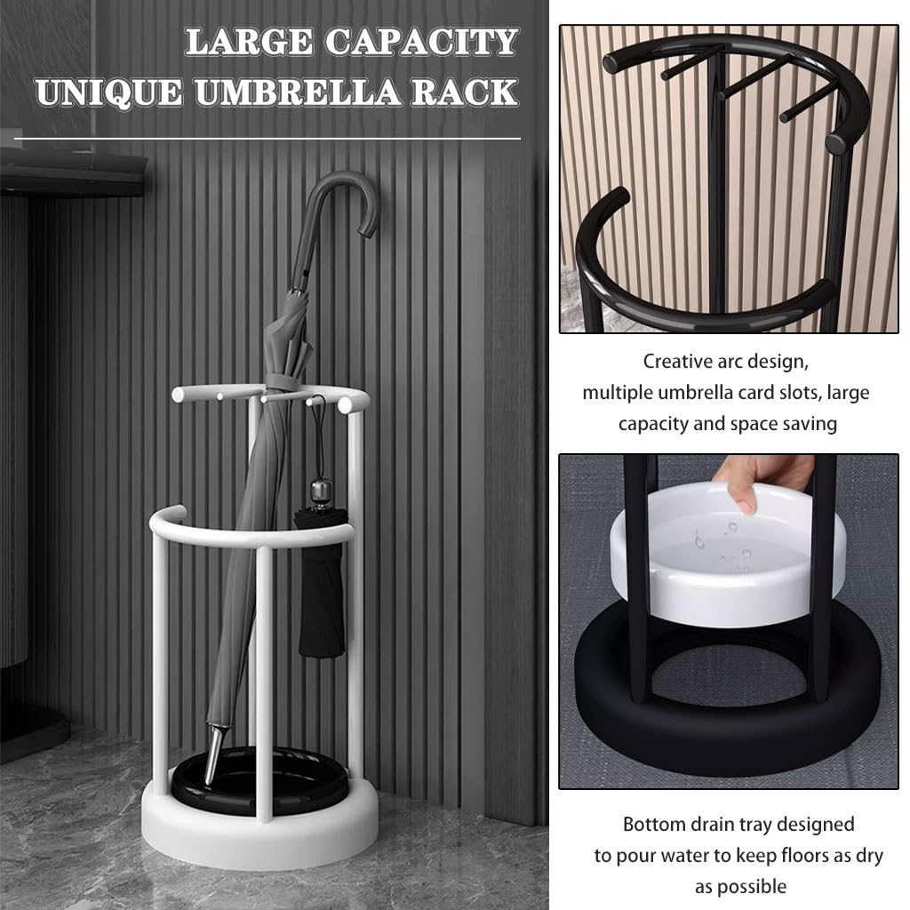 Portaombrelli Portaombrelli Moderno Per Ufficio, Semplice Manufatto Di Stoccaggio Dell'ombrello, Robusto Porta Ombrelli In Metallo, Con Vassoio Dell'acqua Rimovibile ( Color : Black , S : 30*30*57cm )