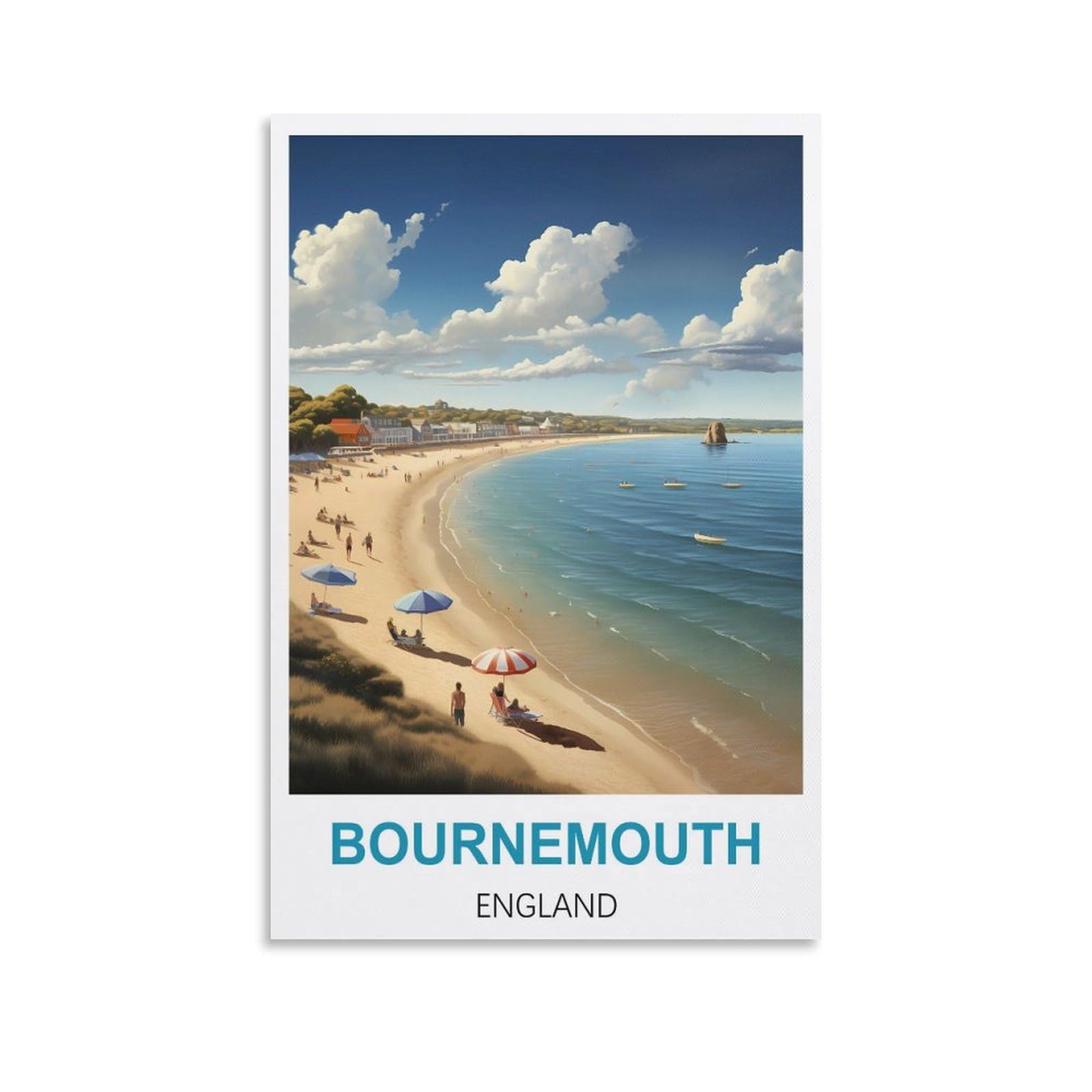 Vintage Metal Tin Signs,Bournemouth Englands,Wall Poster Retro Tin Sign Metal Plaque for Bar Wall Decor Home Living Room Wall Art Decor 30x30cm