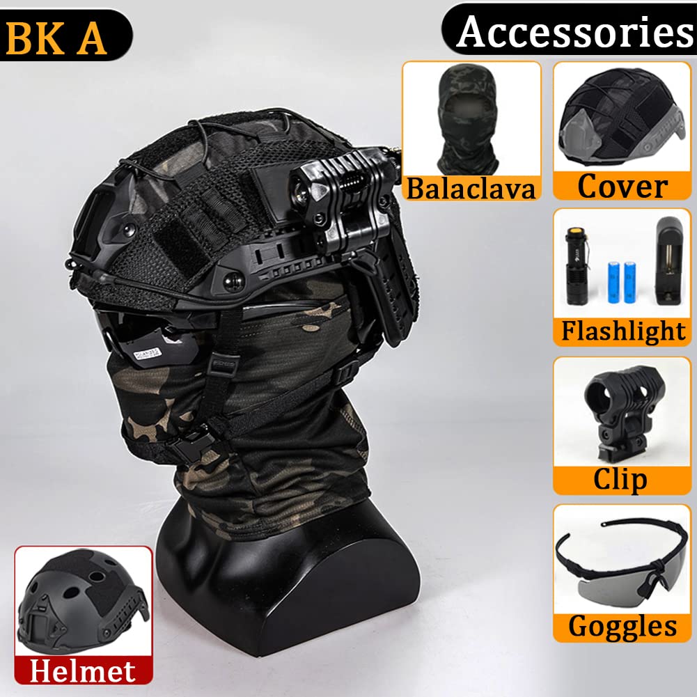 Zoshfo NVG FAST Tactische Helm Set,Dag En Nacht Gebruik,Airsoft Paintball CS Military Game Multifunctionele Beschermingshelm,Met NVG Mount Zaklamp Helm Cover,Mud Zoshfo NVG FAST Tactische Helm Set,Dag En Nacht Gebruik,Airsoft Paintball CS Military Game Multifunctionele Beschermingshelm,Met NVG Mount Zaklamp Helm Cover,Mud