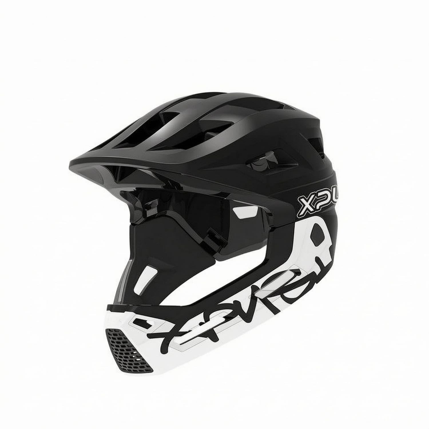 Molded Shell Detachable Chin-Bar Helmet Soft Liner Full-Face Bike Helmet Perforated Vent Sports Gear Printed Graphic for Children, S, Tai Chi-image-22