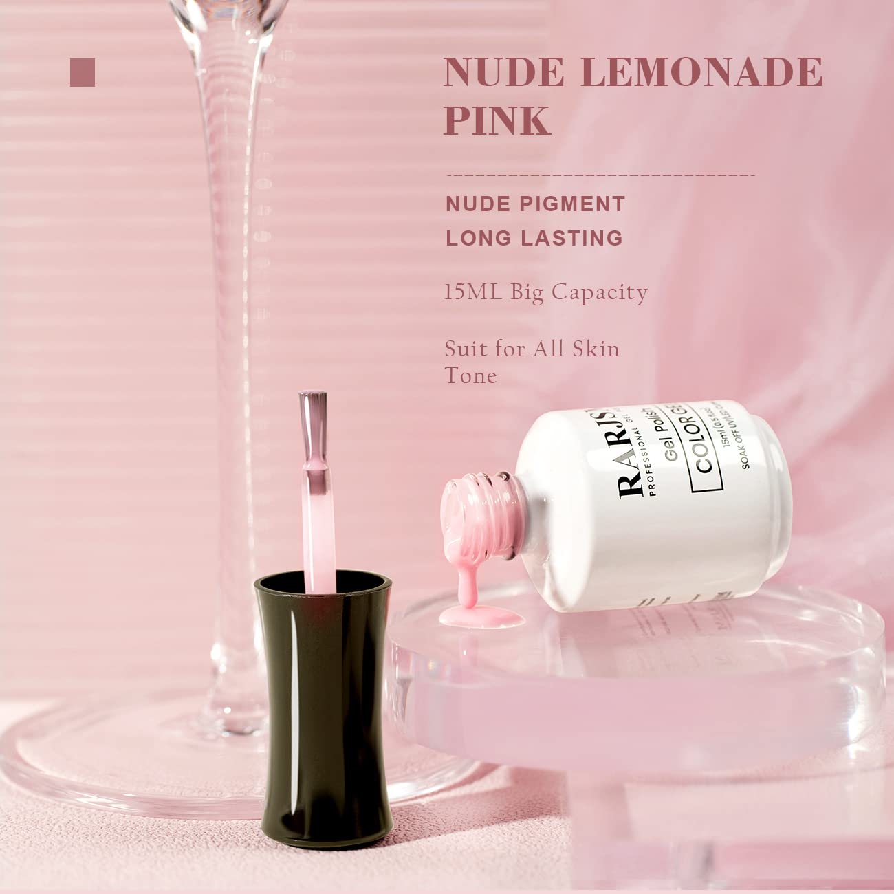  Sheer Nude Gel Polish Jelly Light Pink Translucent Colors Neutral Skin Tone Gel Polish Milky Clear Pink 15ml Single Bottle Soak off UV LED Cured at Home Salon DIY French Manicure Nails Art thumbnail