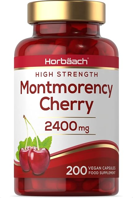 Montmorency Cherry Capsules 2400mg | 200 Count | Tart Cherry Extract | Vegan Concentrate | by Horbaach
