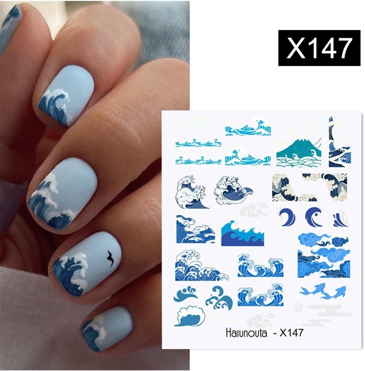 Tırnakmania Su Transferli Nail Art Sticker X147 (55344-2) 3978