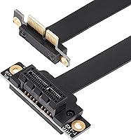 Vista 10 de SinLoon Cable de extensión PCIE 3.0, cable de extensión 36PIN 1X, tarjeta de extensión PCI Express 1X, para chasis 1U, 2U (5.9 in, negro)
