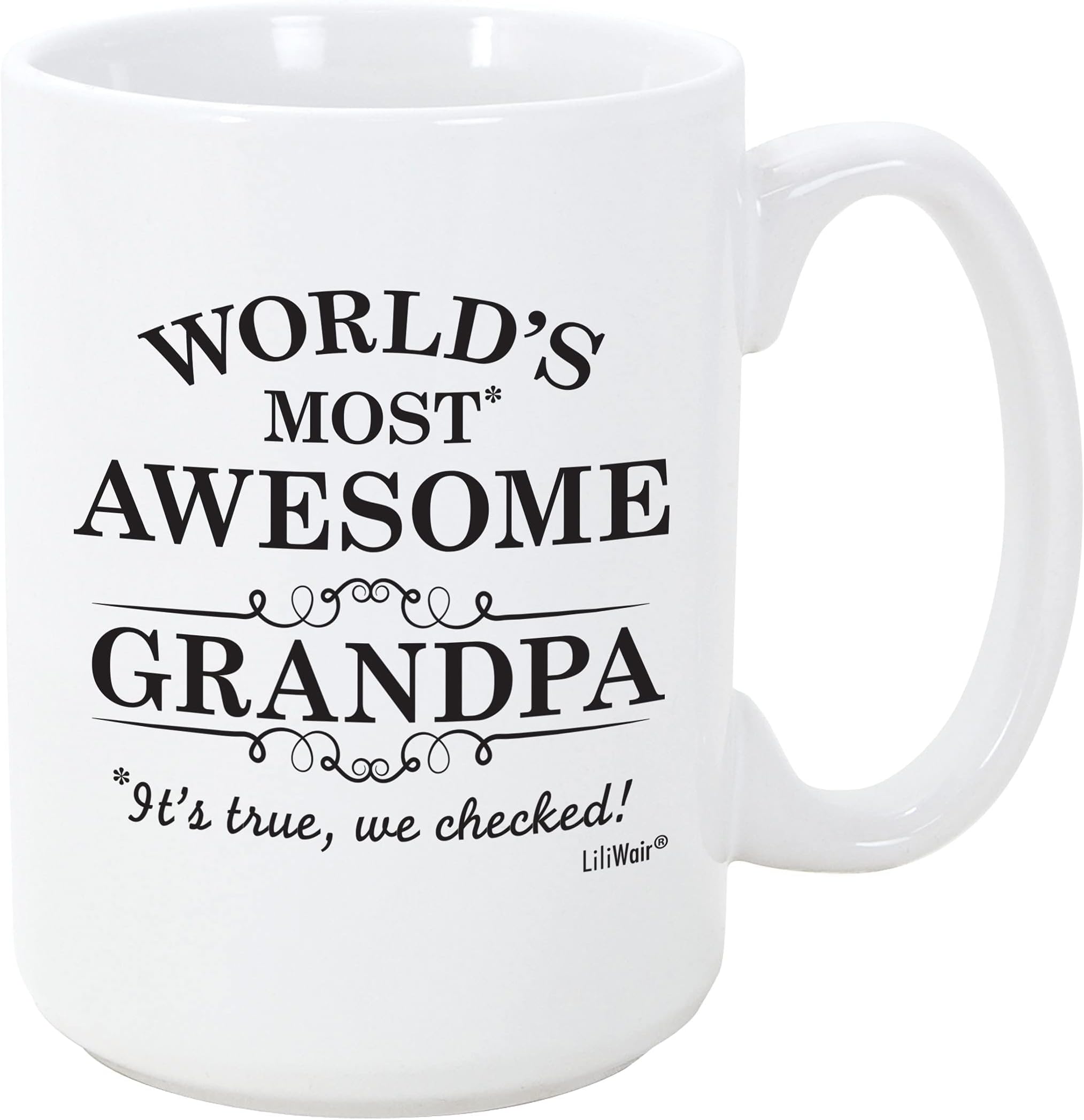 LiliWairChristmas Grandpa Gifts | Presents for Grandpas Funny Cool Greatest Happy Paw Poppy Pop Pops Mug Gag Present Coffee Mugs Novelty Fun