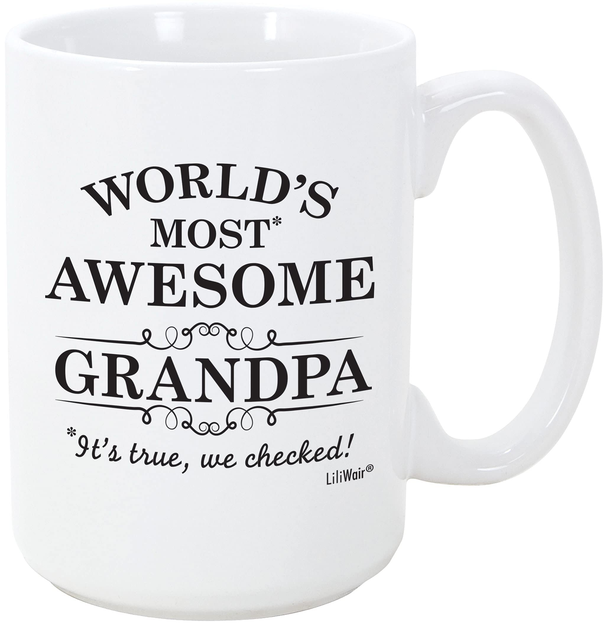 LiliWairChristmas Grandpa Gifts | Presents for Grandpas Funny Cool Greatest Happy Paw Poppy Pop Pops Mug Gag Present Coffee Mugs Novelty Fun