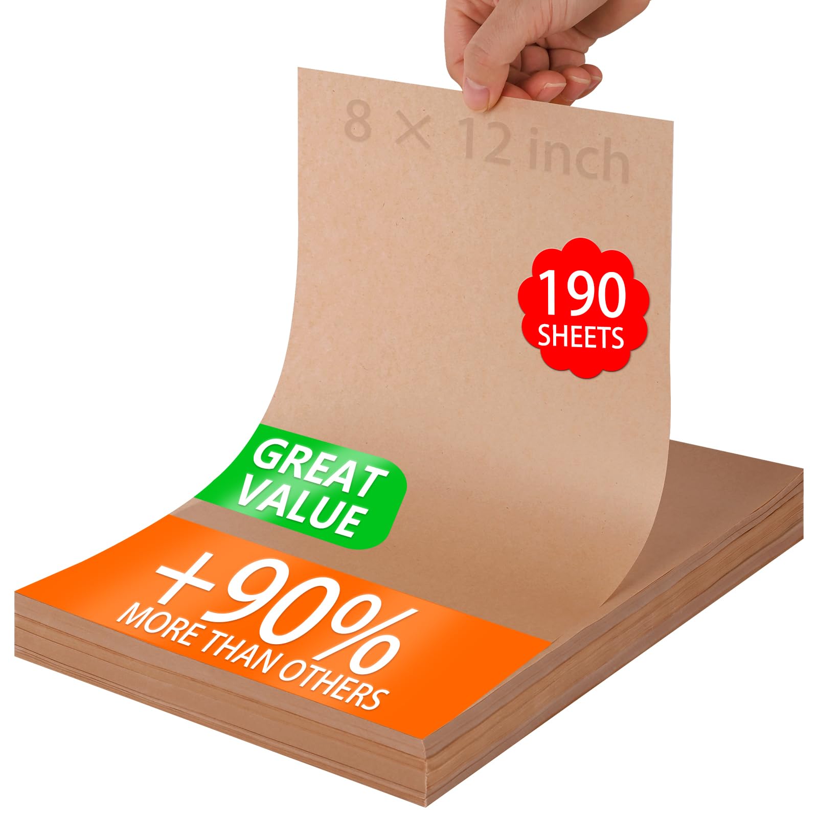 WMKGG 8x12 Inches Parchment Paper Sheets,190 PCS Precut Baking Parchment