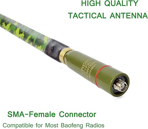 Miniatura 4 de TWAYRDIO Antena táctica plegable de doble banda VHF UHF de 144430MHz 6.6 ft 27.6 in SMA hembra de radios bidireccionales 15.3 pulgadas para radios