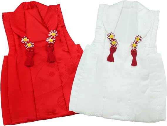 Amazon きもの京香 被布コート 七五三 ３歳 被布 単品 正絹 赤 白 無地調 シンプル 着丈 46cm 49cm 女の子 着物 和服 和装 ベスト 着物 浴衣 通販