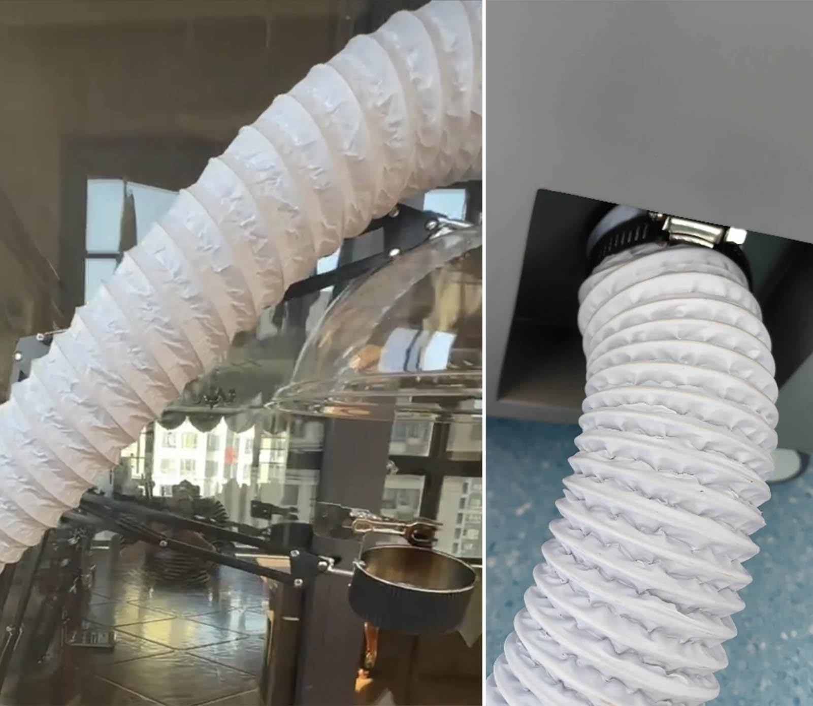 Abluftschlauch Flexibler Abluftschlauch für Den Außenbereich Weiß, Abluftschlauch-Set für Wäschetrockner für Beengte Platzverhältnisse, Lüftungsschlauch für Küche und Bad(Dia- 100mm(4in))
