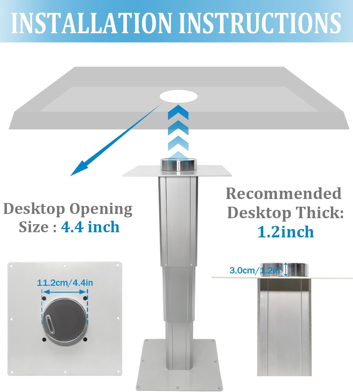 Heavy Duty RV Telescopic Table Pedestal, Adjustable Tatami RV Yacht Aluminum Alloy Table Legs Table Pedestal Base Only Camper Table Base Mount 11-31 Inch Height Range