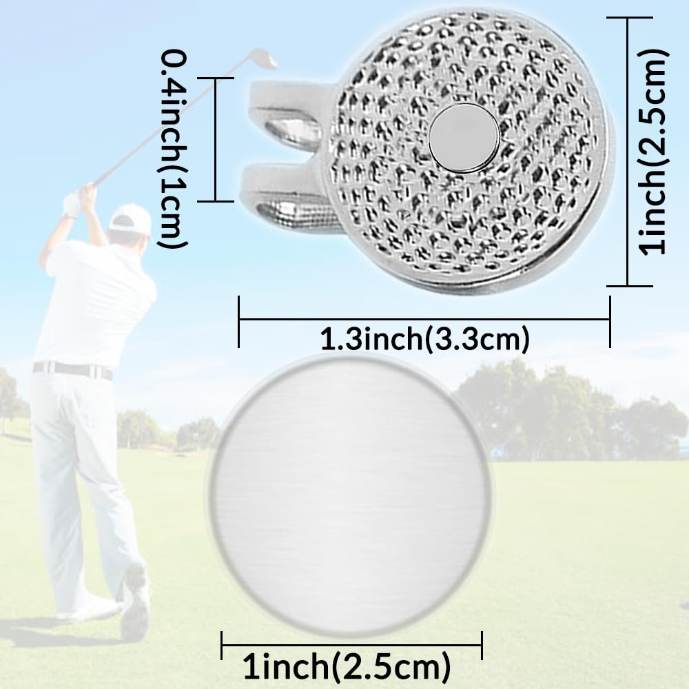 Custom Golf Ball Markers and Hat Clip Set Add Your Text/Photo/Logo Design Personalized Golf Hat Clip with Magnet Great Gift for Golf Lovers