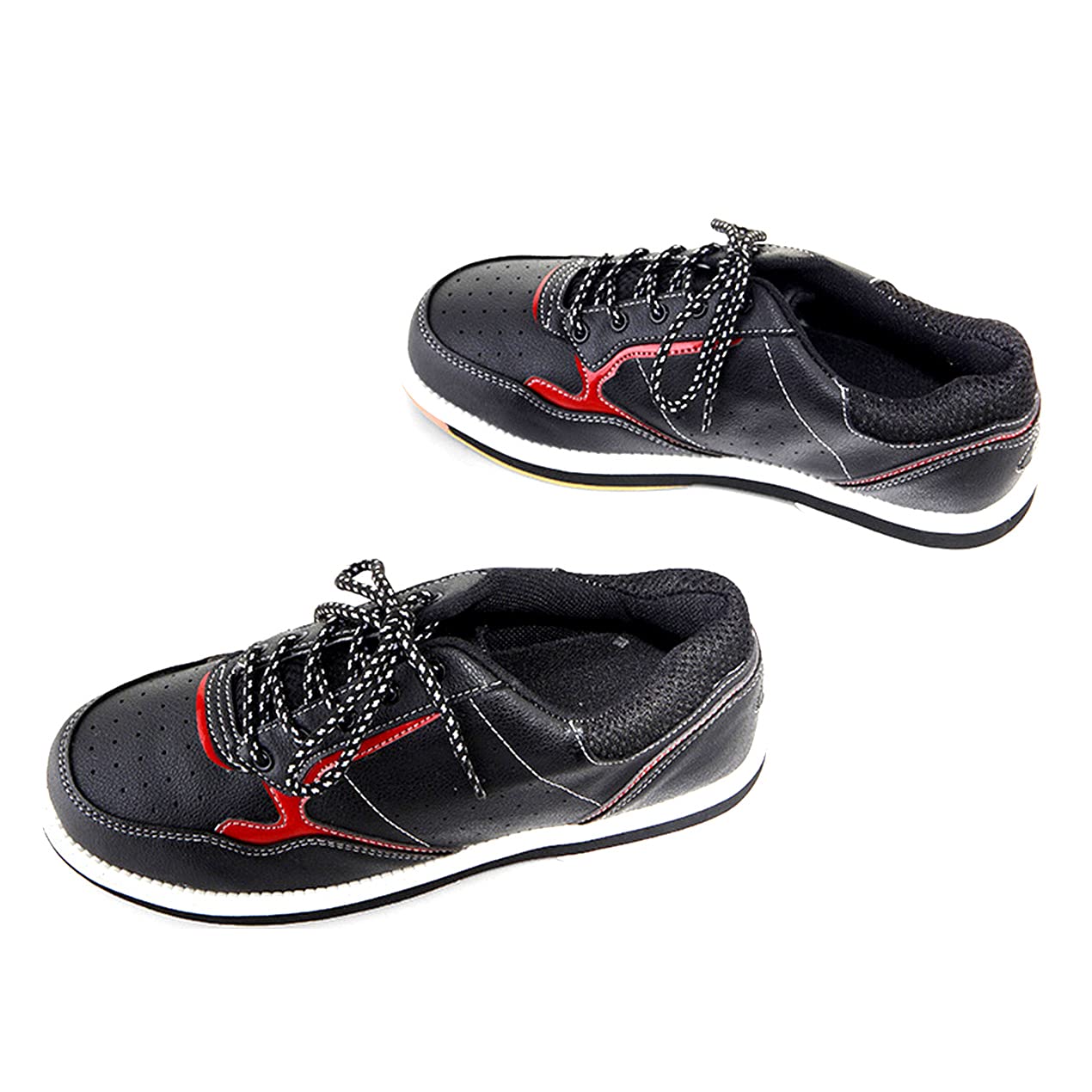 DAMANDO Bowling Shoes for Women, Ladies Leather Lawn Bowls Shoes Fashion Bowling Trainers,Black,7