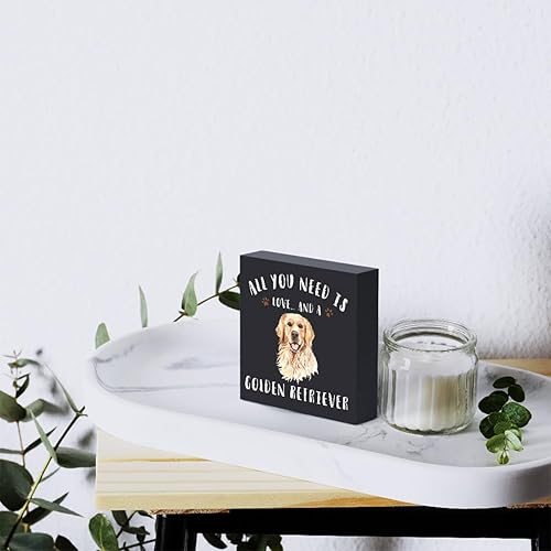Miniatura 6 de Divertida caja de madera Golden Retriever con texto en inglés All You Need is Love and a Golden Retriever (All You Need is Love and a Golden