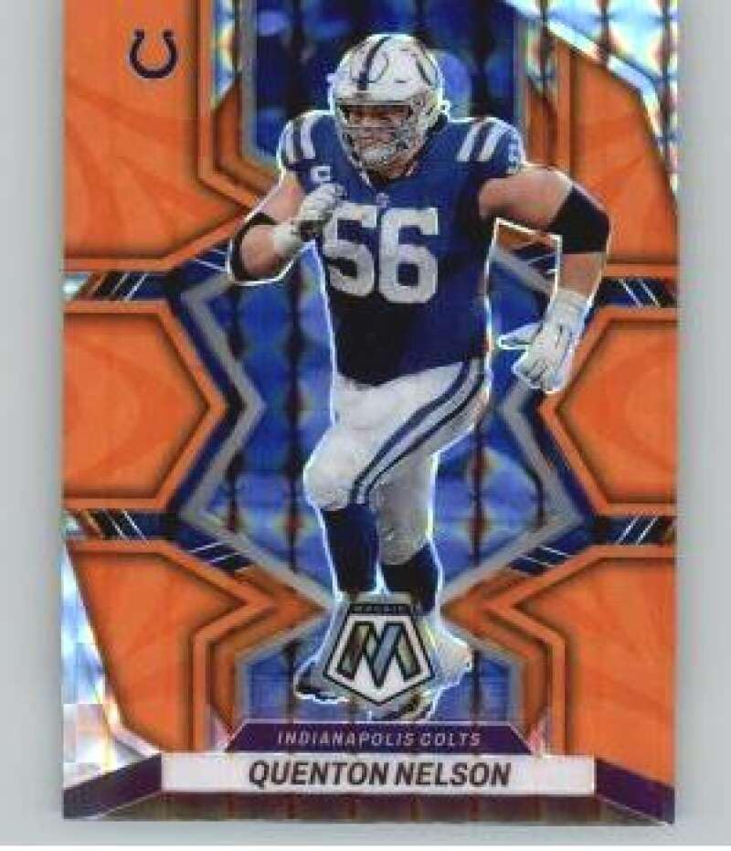 2022 Panini Mosaic Mosaic Reactive Orange #85 Quenton Nelson Indianapolis Colts NFL Football Trading Card