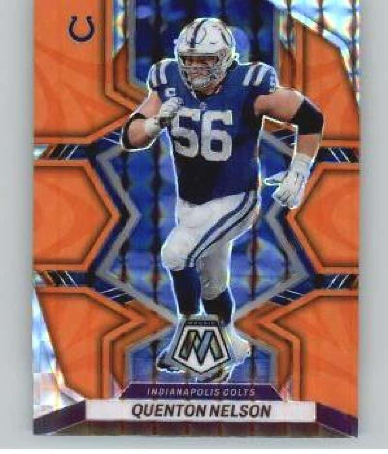 2022 Panini Mosaic Mosaic Reactive Orange #85 Quenton Nelson Indianapolis Colts NFL Football Trading Card