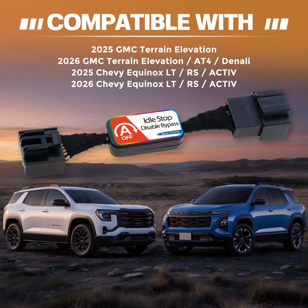 Auto Start Stop Eliminator for 2025 2026 GMC Terrain & 2025 2026 Chevy Equinox Auto Stop Disabler Eliminator- Disable Auto Stop Engine Stop Permanently- Plug Play Error Free-Enjoy Smooth Driving