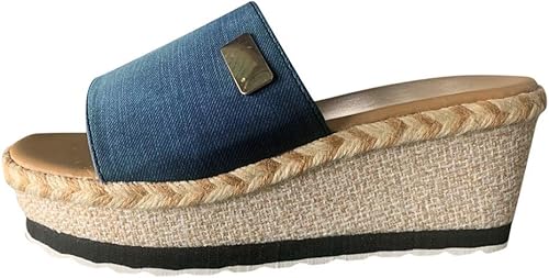 Miniatura 3 de Womenyiaor Sandalias de plataforma para mujer, sandalias de cuña sin cordones con plataforma, alpargatas, sandalias casuales con punta abierta