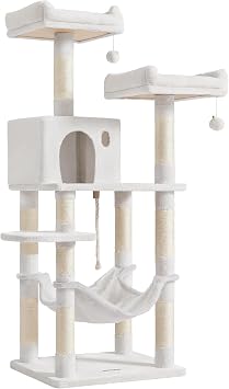 Feandrea 56 Tall Cat Scratching Post with 11 Scratching Posts