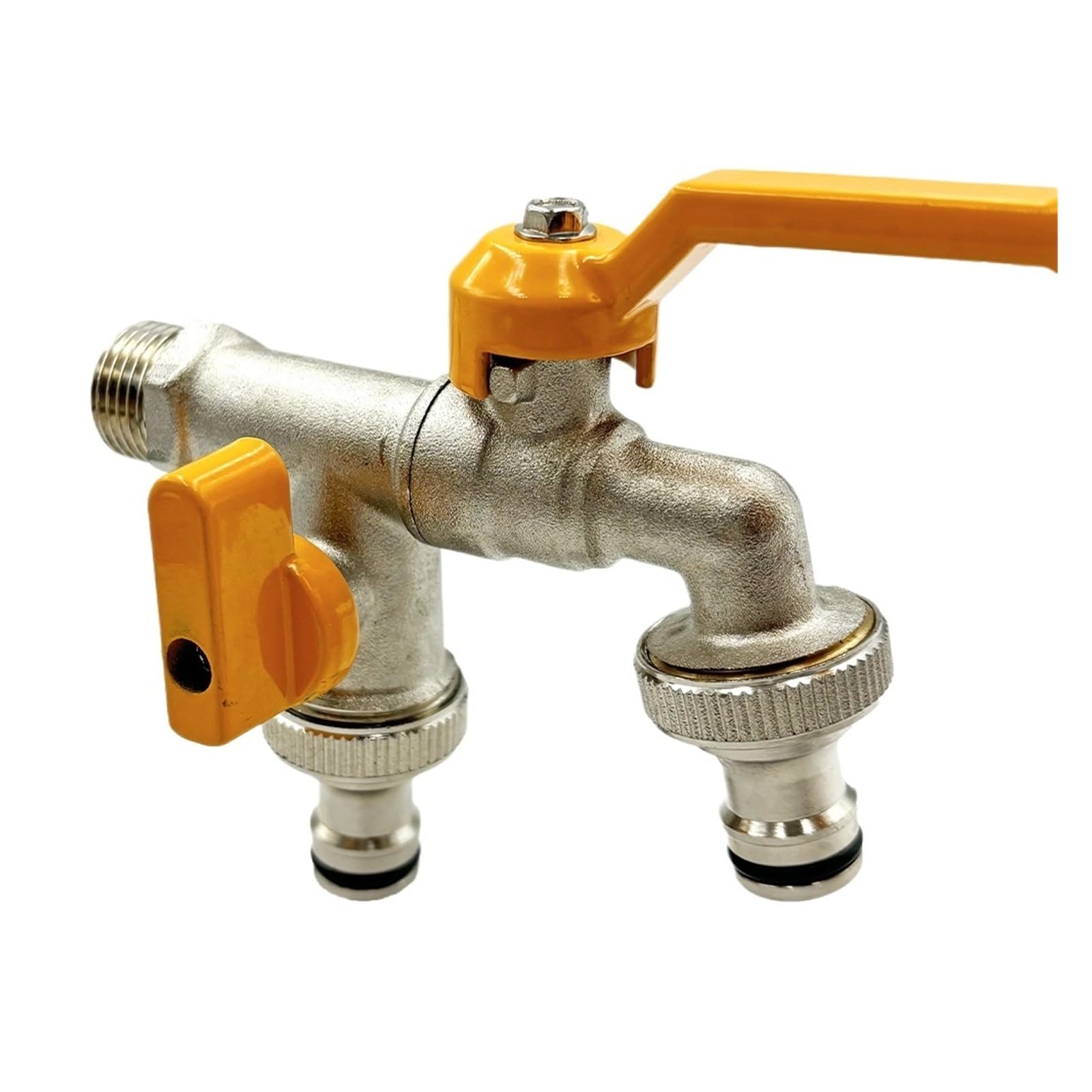 Gartenschlauch-Wasserhahn-Adapter aus Messing, 1/2 Zoll, Wassertank-Anschluss, 2-Wege-1-Wege-Bewässerungsverbindung, Ersatz-Armatur, Kugelhahn(I-1pcs)