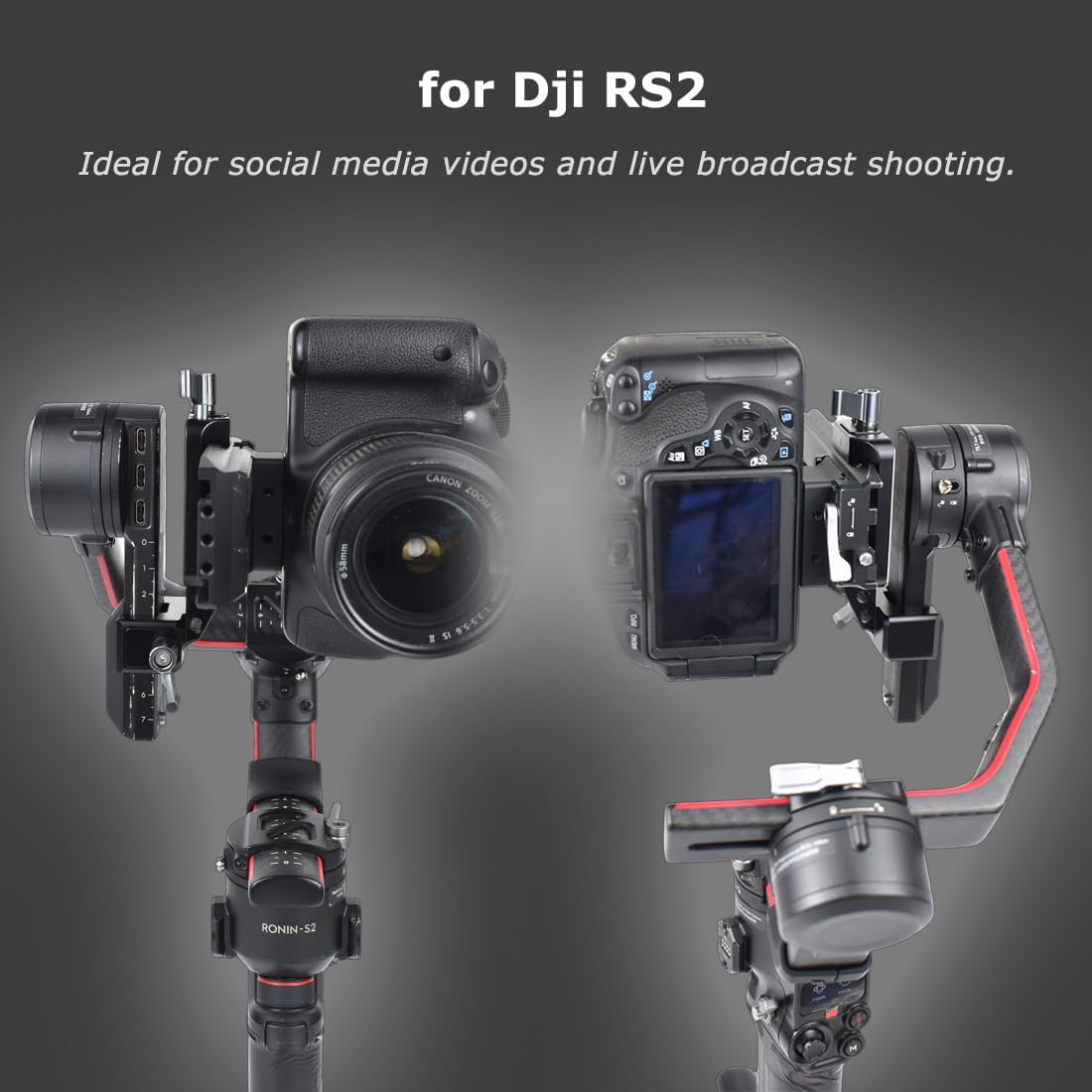 Vertical Camera Mount for DJI RS2, RS3, RS3 Pro - Gimbal Vertical Shooting Camera Adapter for YouTube Tiktok Social Media DJI Stabilizer Accessories (Integrated-V)