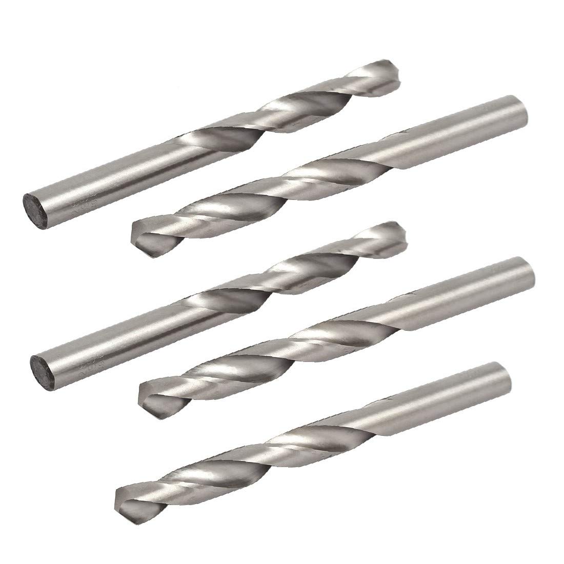 New Lon0167 12.8mm Dia Destacados HSS Flautas dobles eficacia confiable Con vástago recto Brocas helicoidales Tono plateado 5pcs(id:df6 01 8c 88f)