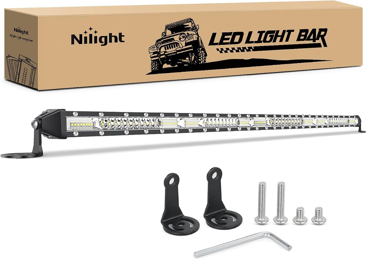 Slim LED Light Bar 40 Inch 104LED Single Row Spot Flood Combo Fog Lights Driving Light Work Lights Roof Bumper Lamp Offroad Lighting for 4x4 Trucks SUV ATV UTV