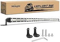 Vista 10 de Nilight - Barra de luz LED ámbar de 104 cm, 200 W, superdelgada, combo de haz reflector y puntual, 19000 lm, 3D, luces de conducción, antiniebla