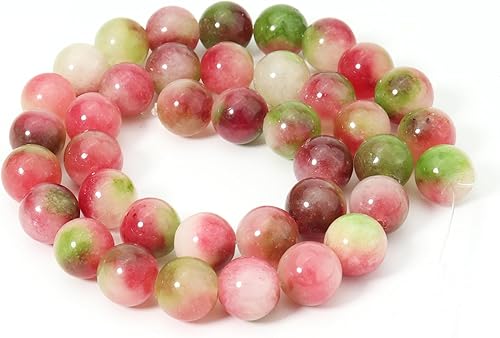 Miniatura 6 de 45 cuentas de piedras preciosas naturales de turmalina sandía natural de 0.315 pulgadas (0.315 in), cuentas redondas sueltas para la fabricación de