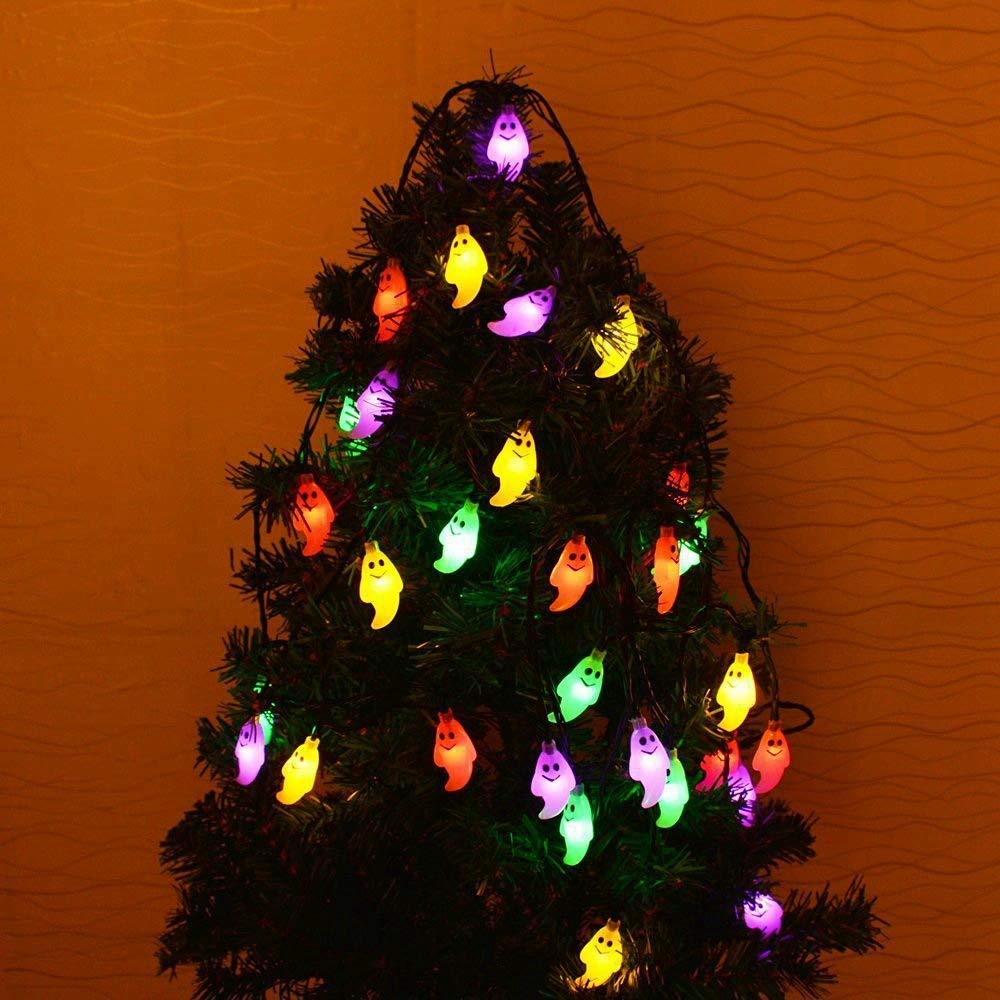 Guirnalda de luces solares fantasmas para exteriores, 32 m, 300 LED, guirnalda de luces solares de fantasma, impermeable, 8 modos para jardín y patio (multicolor)