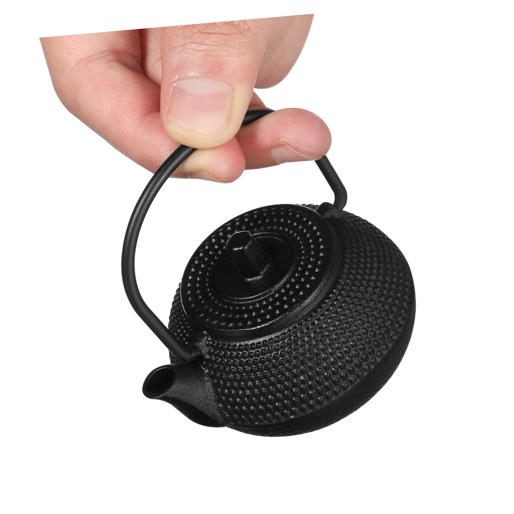Juego de té de tetera de hierro fundido de 7 piezas, adorno de bandeja de té, tetera pequeña de hierro fundido, cerámica retro, regalo de inauguración de la casa, decoración del coche, tetera de hi