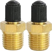 QPINGH 2-Pack Brass Schrader Tank Valves, 1/4" NPT Male Threads, 150 PSI Max for Air Compressor Tanks