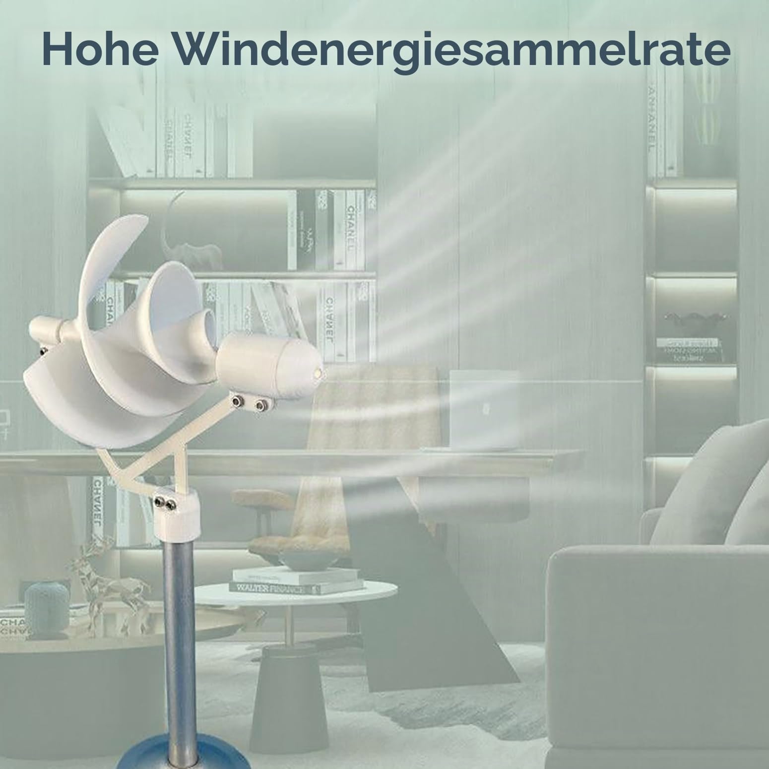 DIY-Windturbinenmodell 10W Mikro-Windturbine 12V Spiralförmige Vertikaler Windgenerator Mit LED-Licht, Dauermagnet-Generator Mit Reiner Kupferspule Für Forschung, Lehre, Dekoration,Weiß