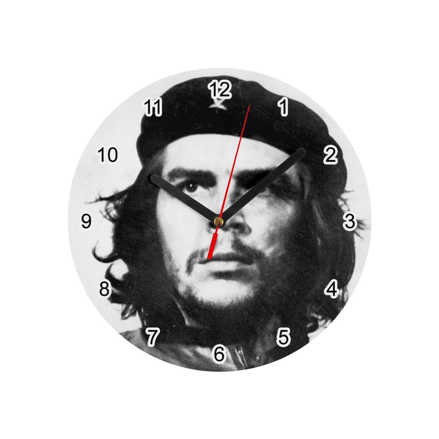 Horloge Murale en Verre Che Guevara Cuba Blanc 20 cm