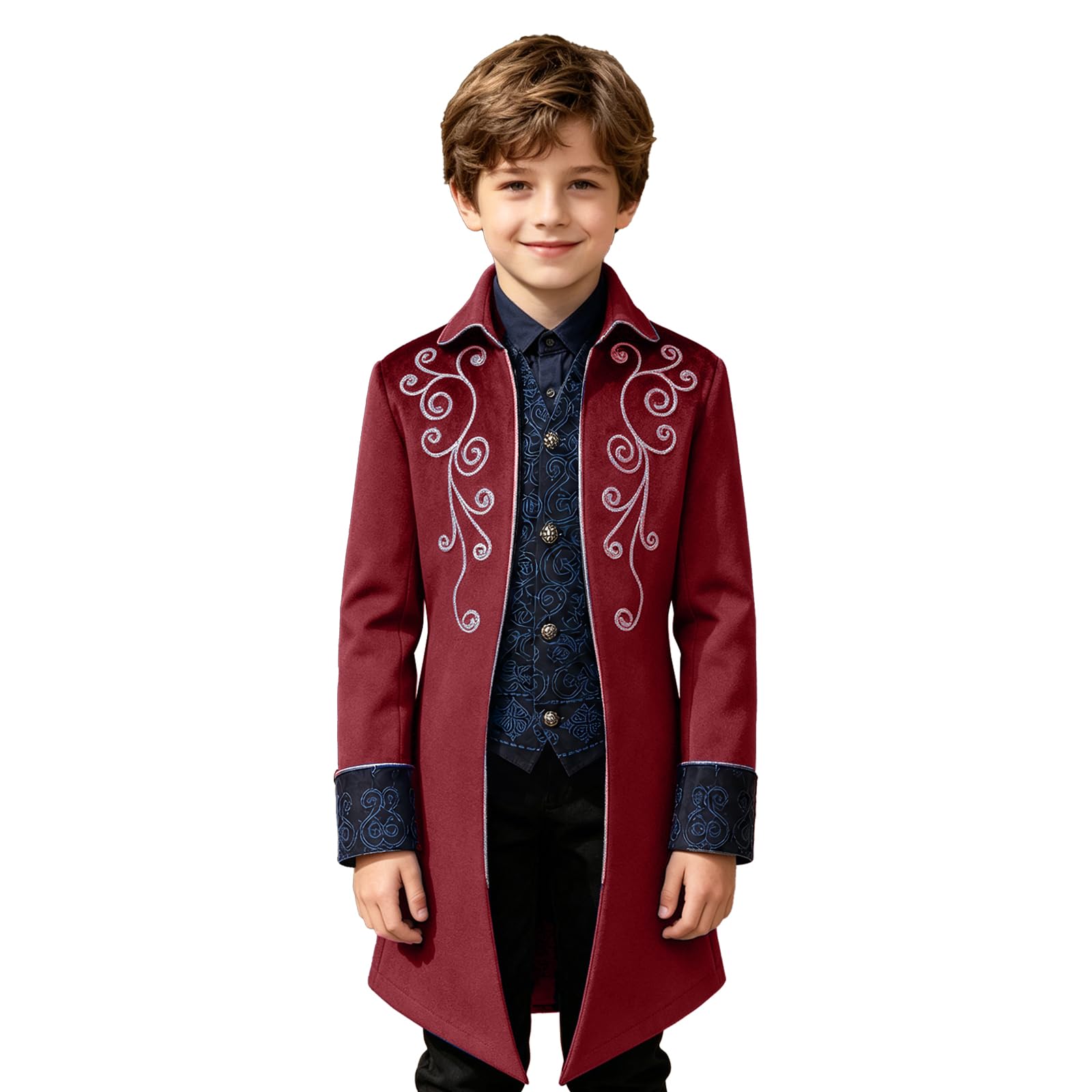 Kids Medieval Steampunk Jacket Boys Victorian Renaissance Tailcoat