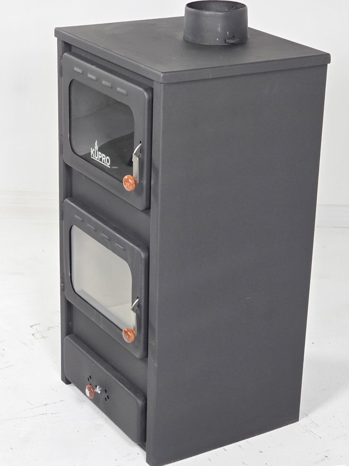graziosa stufa a legna di lusso, tipo camino, per riscaldamento diretto, con forno, 11 KW