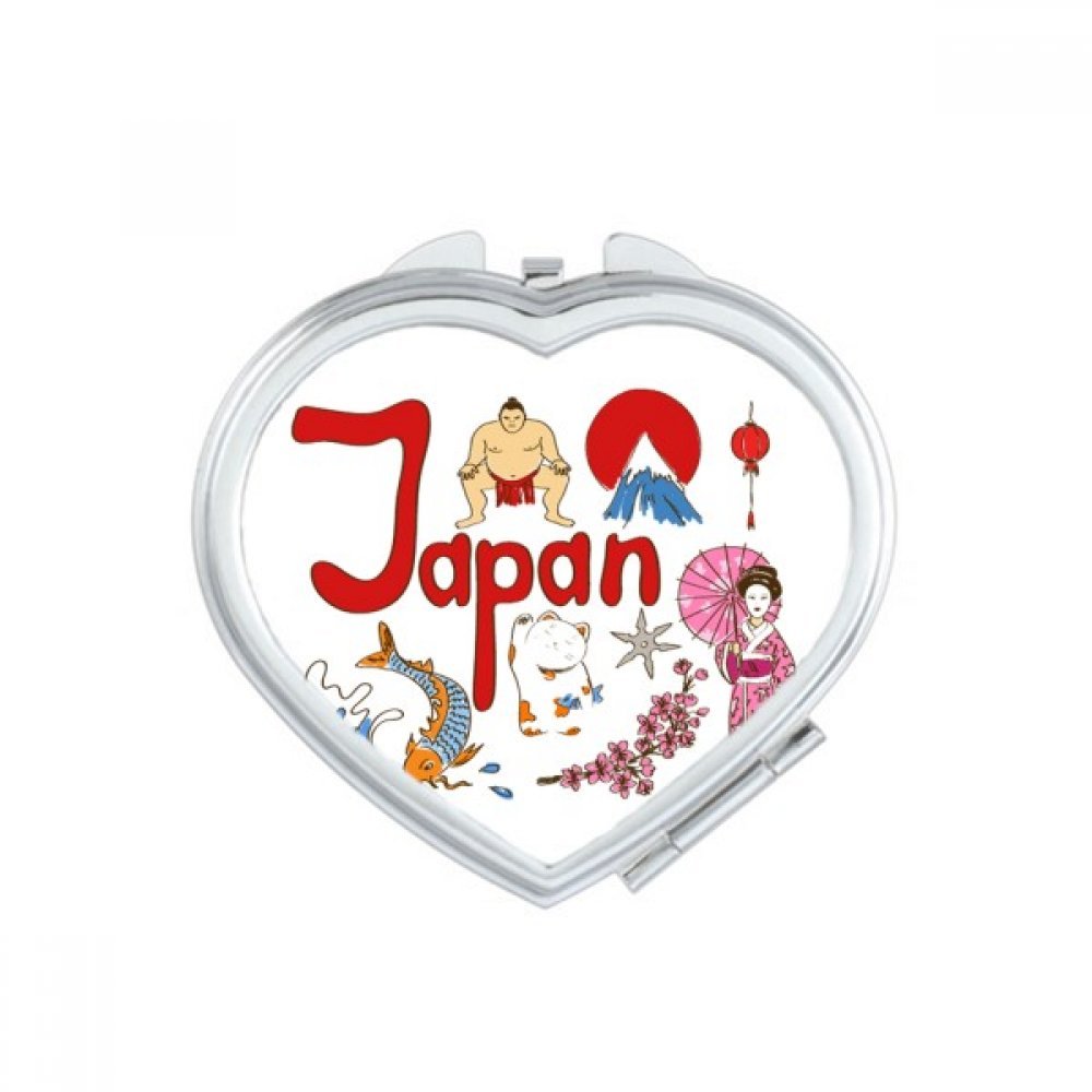 Miroir de poche France mignon en forme de coeur bleu pour vos retouches en voyage