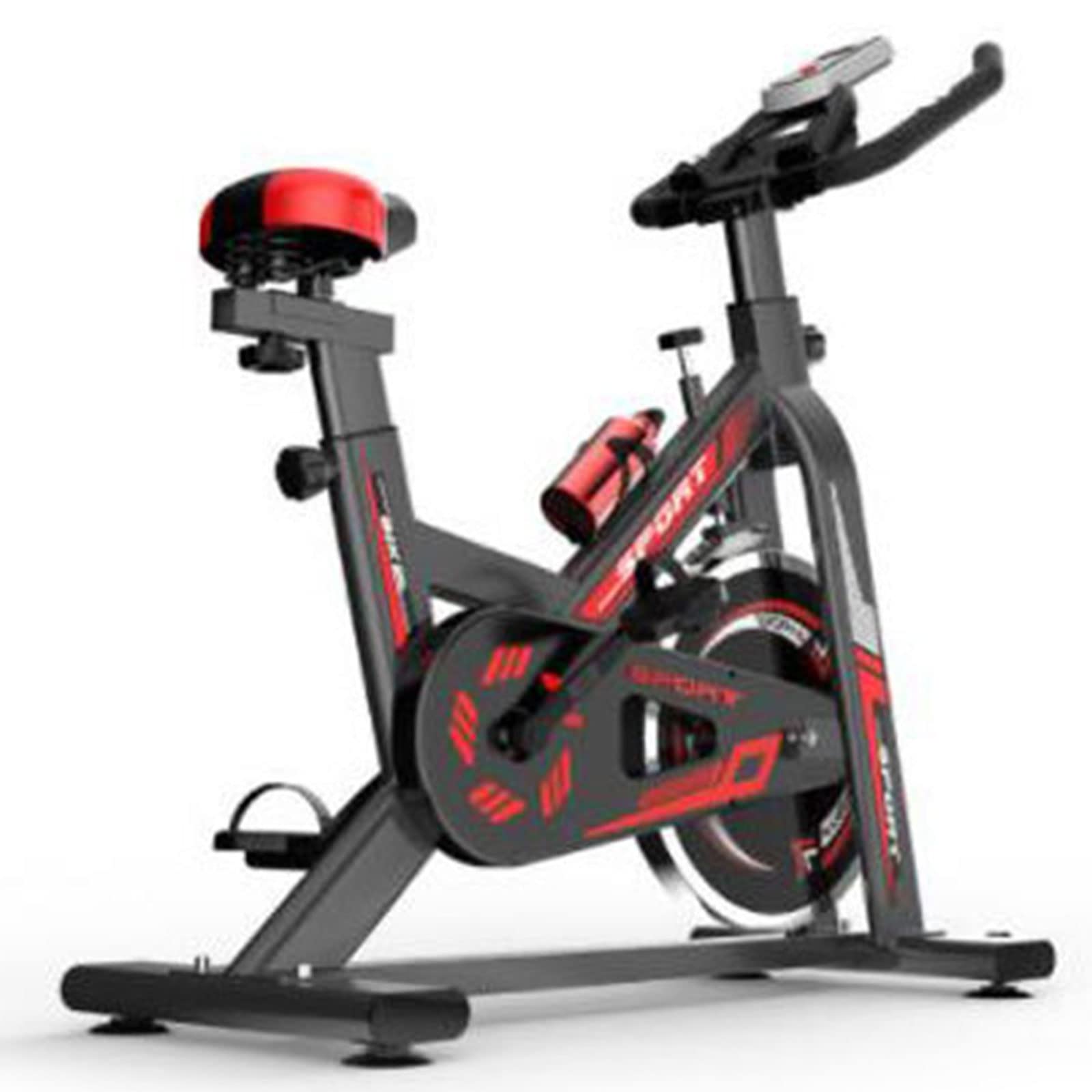 Trenażer Oporowy Do Użytku Domowego, Regulowany Rower Treningowy, Stacjonarny Trener Z Monitorem Lcd I Uchwytem Na Butelkę Z Wodą, Odpowiedni Do Użytku W Pomieszczeniach black