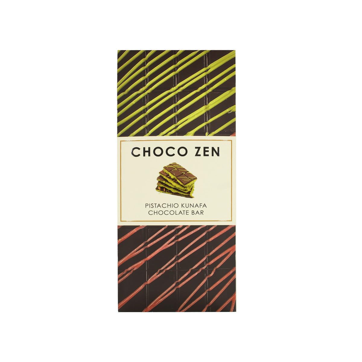 Choco Zen Dubai Chocolate Pistachio Kunafa Bar– Luxury Dessert, Gourmet, Rich with Roasted Pistachio & Crispy Kunafa, Dubai Chocolate Gift (100g, Dark Chocolate) Dark Chocolate 100g