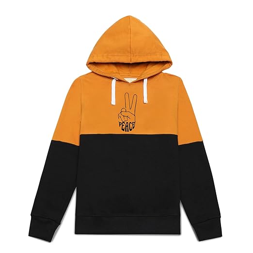 Boy's Colour-Blocked Ambition Printed Sweatshirt with Hoodie Regular Fit for Casual Wear | Structured Hoodie Crafted with Comfort Fit & High Performance for Everyday Wear