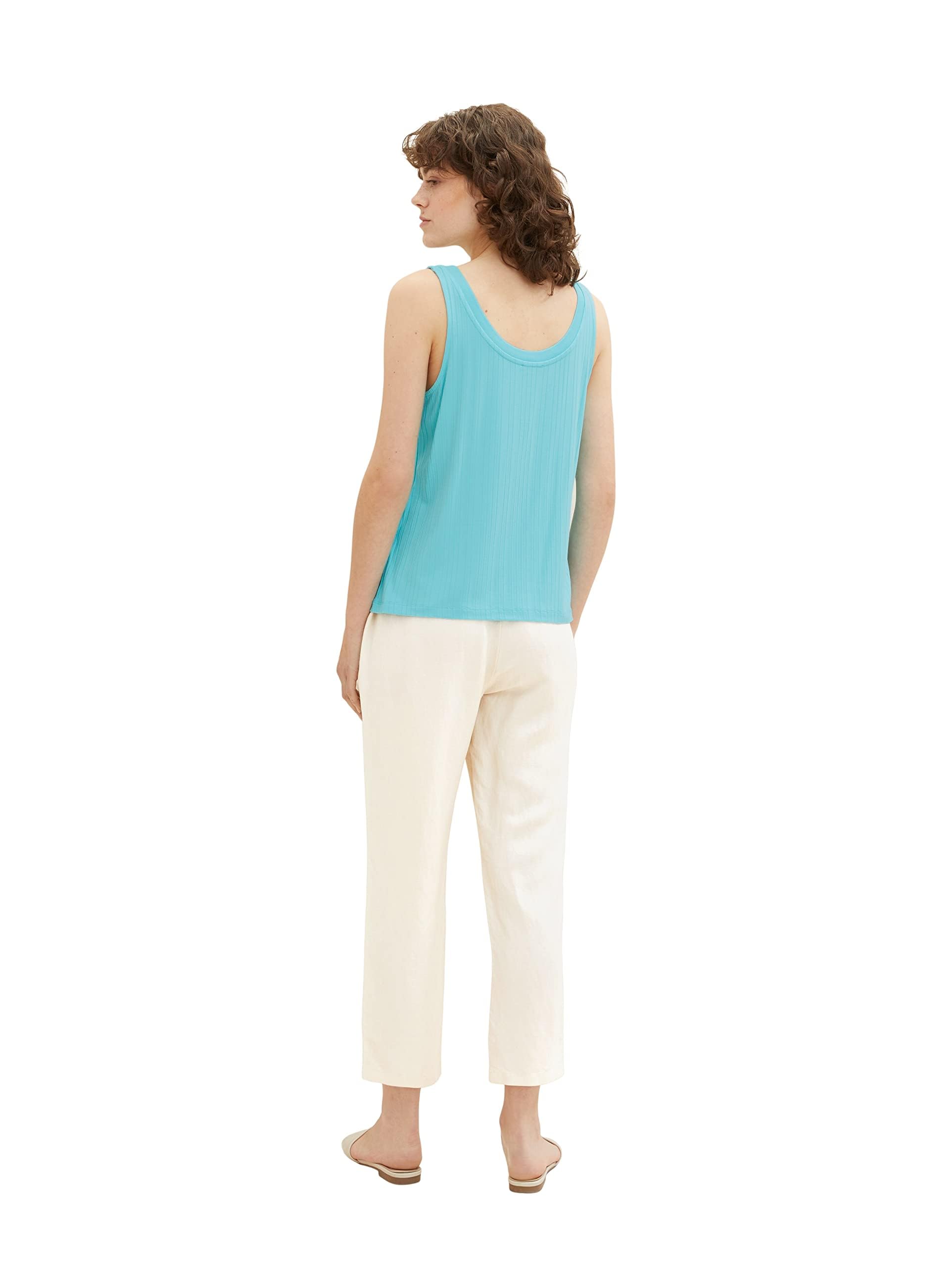 TOM TAILOR Women's Basic Top, 26007 Teal Radiance, M